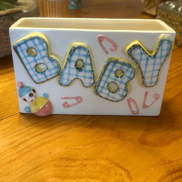 Vintage reliable glassware & pottery co Relpo 1957 Baby ceramic planter - Picture 1 of 10